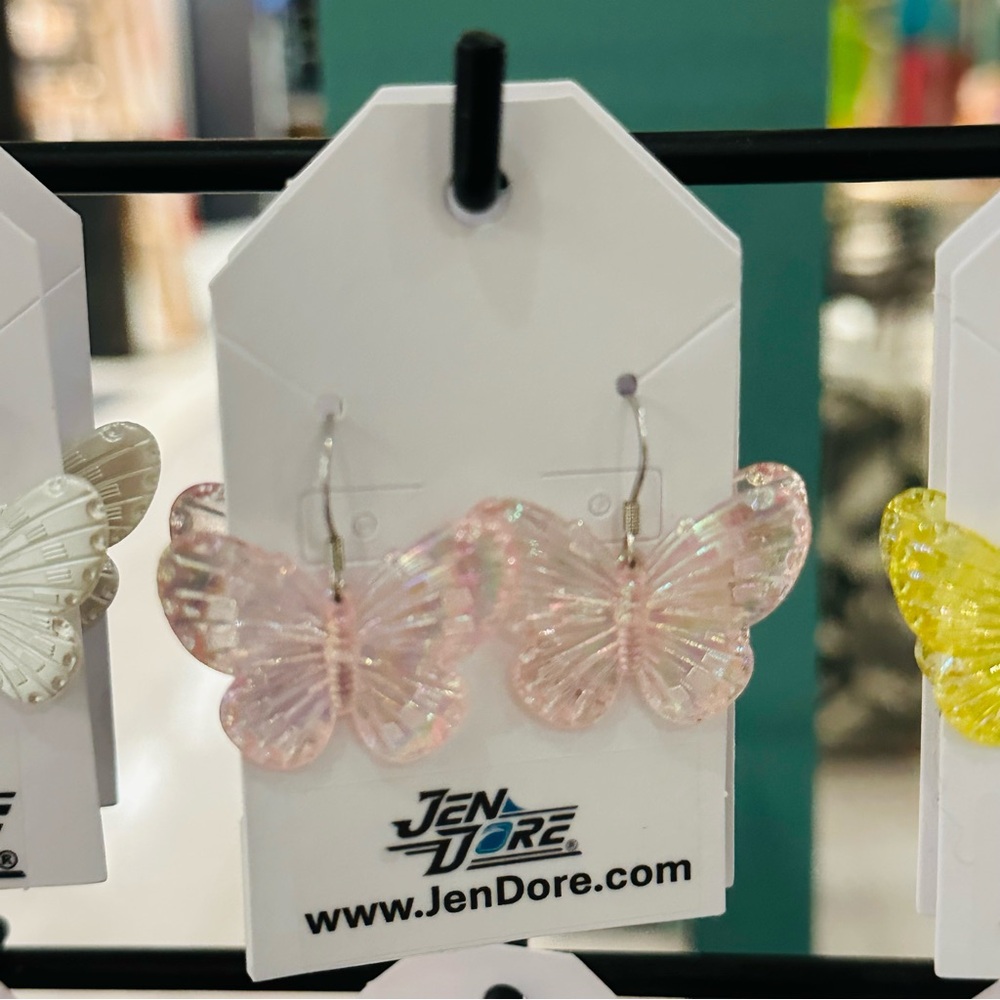 JenDore Handmade Butterfly Dangle Drop Earrings Hypoallergenic Tarnish Resistant